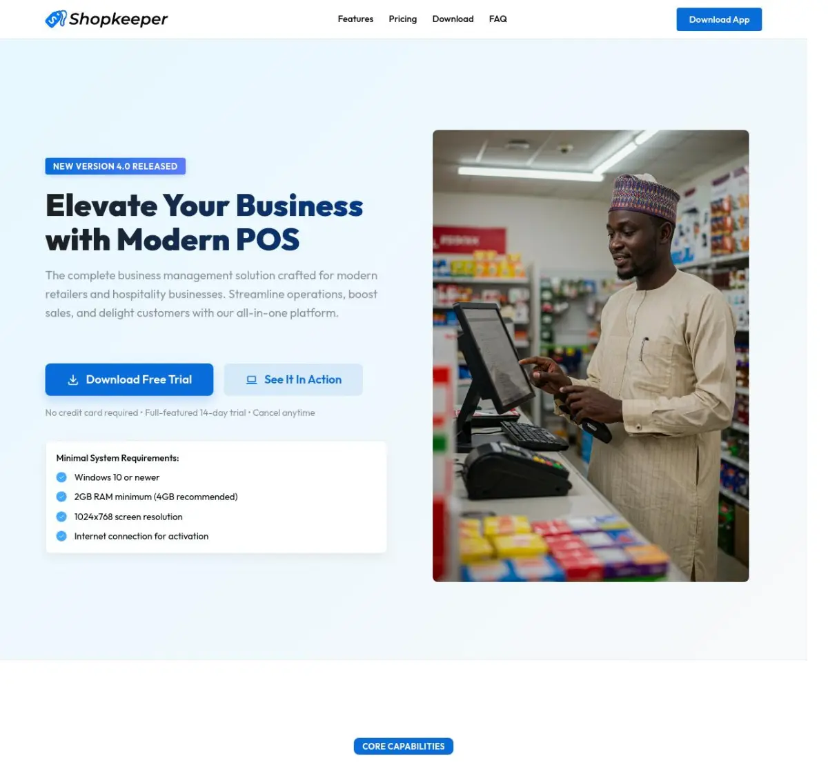 ShopKeeperPOS, full page